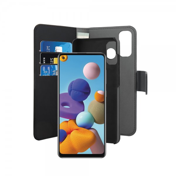 Puro Samsung Galaxy A21s Fodral Wallet Detachable 2 in 1 Svart