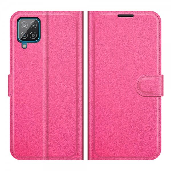 Samsung Galaxy A22 4G Fodral Litchi Magenta