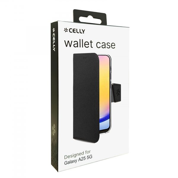 Celly Samsung Galaxy A25 Fodral Wally Wallet Case Svart