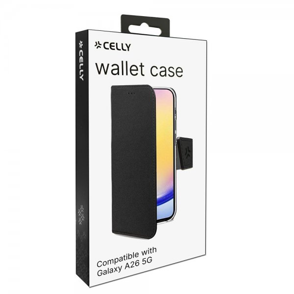 Celly Samsung Galaxy A26 Fodral Wally Wallet Case Svart