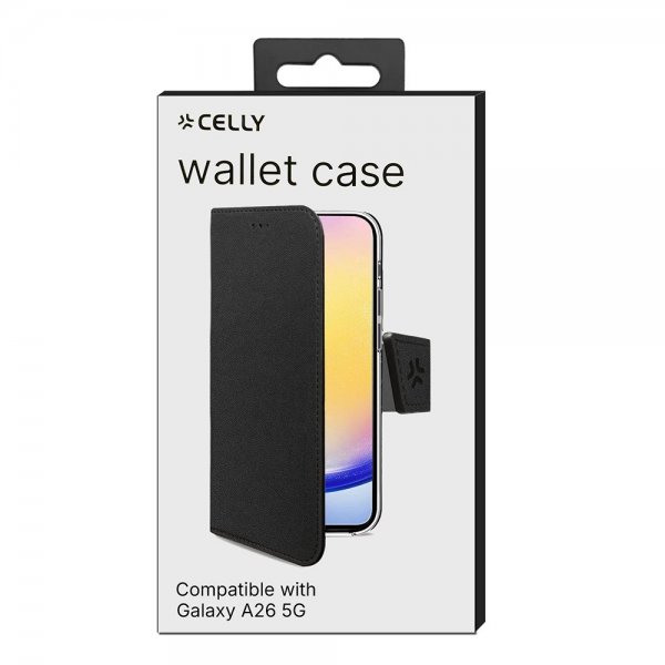 Celly Samsung Galaxy A26 Fodral Wally Wallet Case Svart