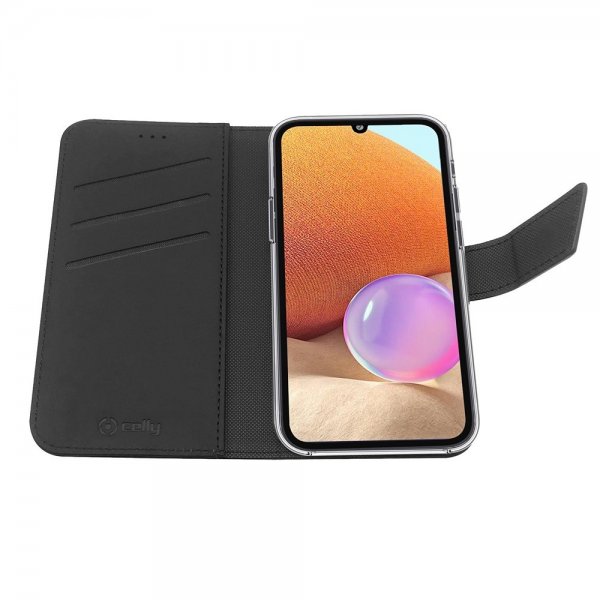 Celly Samsung Galaxy A32 4G Fodral Wally Wallet Case Svart