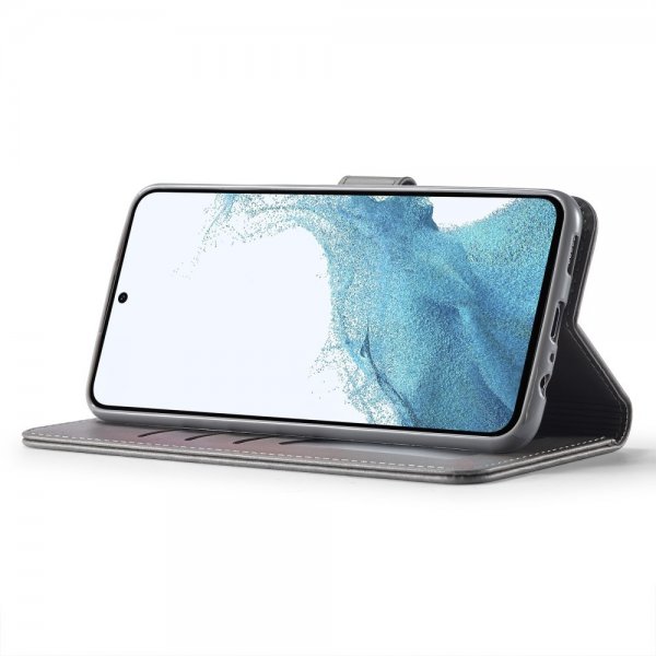 Lc.Imeeke Samsung Galaxy A35 Fodral med Kortfack Stativfunktion Grå