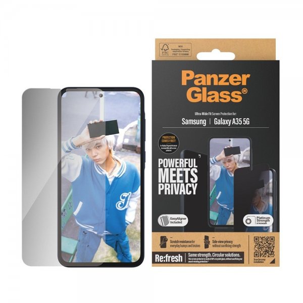 PanzerGlass Samsung Galaxy A35 Skärmskydd Ultra-Wide Fit Privacy EasyAligner