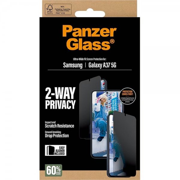 PanzerGlass Samsung Galaxy A37 Skärmskydd Ultra-Wide Fit Privacy EasyAligner