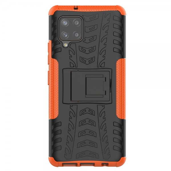 Samsung Galaxy A42 5G Skal Däckmönster Stativfunktion Orange