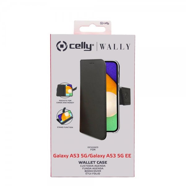 Celly Samsung Galaxy A53 5G Fodral Wally Wallet Case Svart