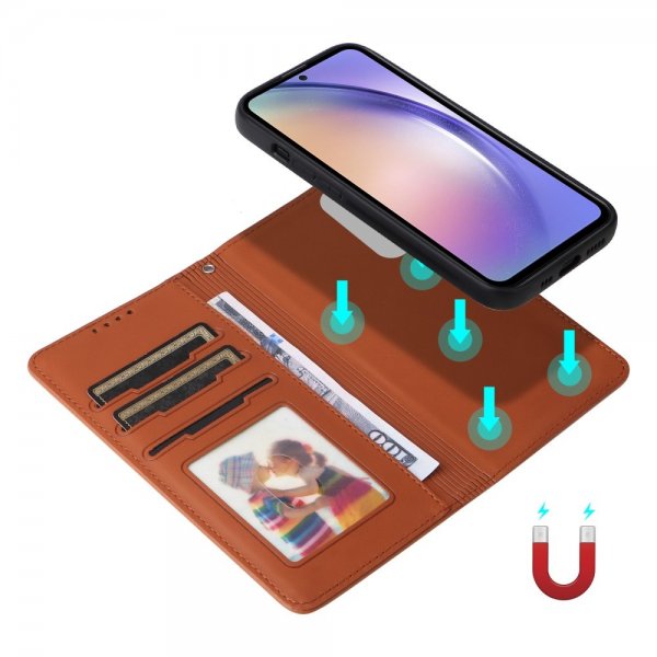 Betopnice Samsung Galaxy A54 5G Fodral med Löstagbart Skal 005 Brun