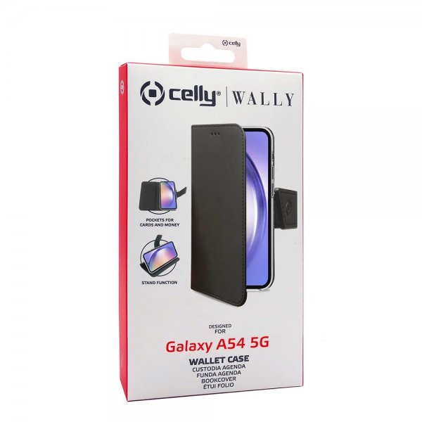 Celly Samsung Galaxy A54 5G Fodral Wally Wallet Case Svart