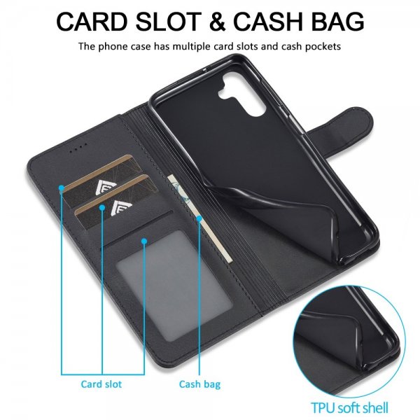 Lc.Imeeke Samsung Galaxy A55 Fodral med Kortfack Stativfunktion Svart