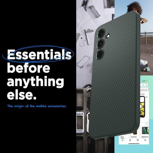 Spigen Samsung Galaxy A55 Skal Liquid Air Abyss Green