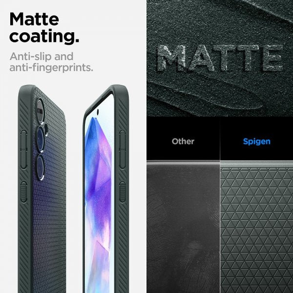 Spigen Samsung Galaxy A55 Skal Liquid Air Abyss Green