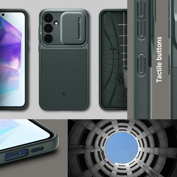 Spigen Samsung Galaxy A55 Skal Optik Armor Abyss Green