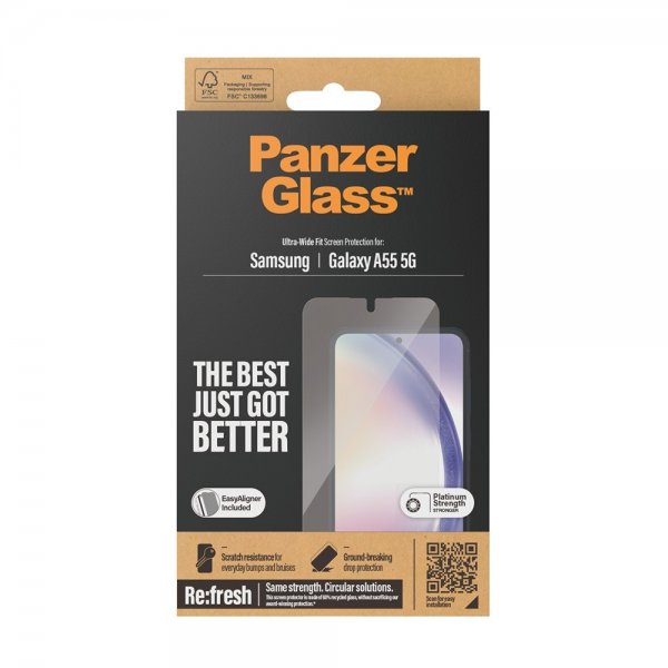 PanzerGlass Samsung Galaxy A55 Skärmskydd Ultra-Wide Fit EasyAligner