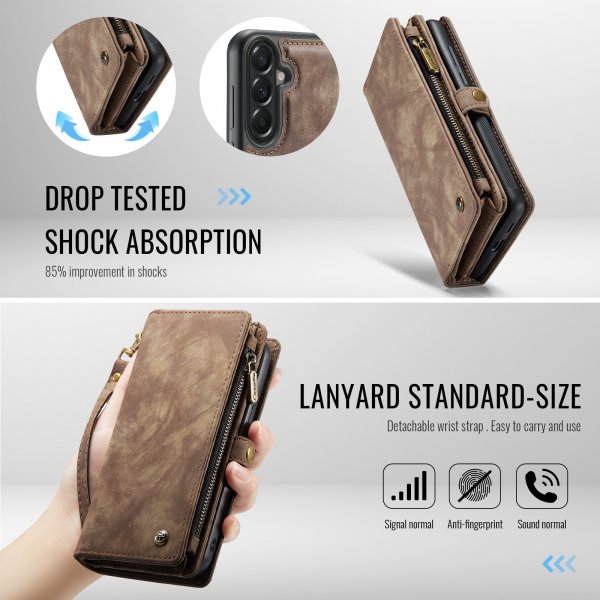 CaseMe Samsung Galaxy A57 Fodral 008 Series Löstagbart Skal Brun