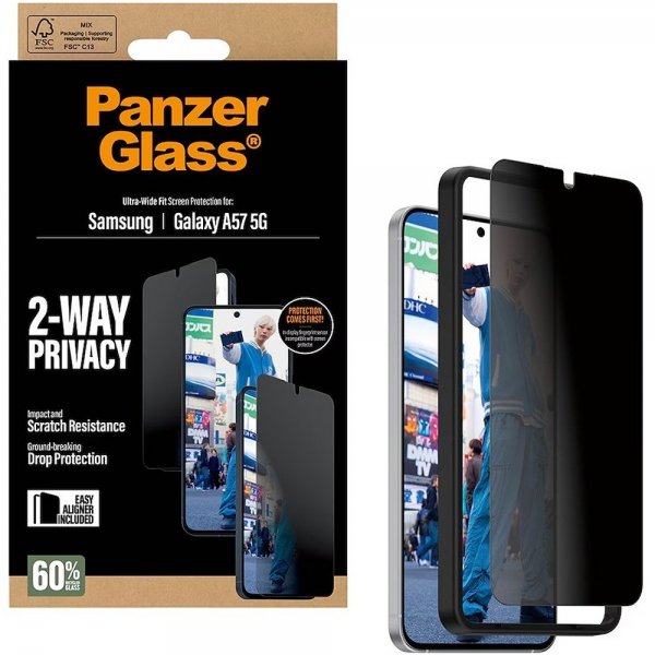 PanzerGlass Samsung Galaxy A57 Skärmskydd Ultra-Wide Fit Privacy EasyAligner