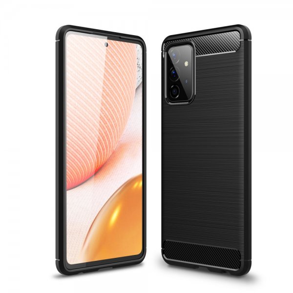 Samsung Galaxy A72 Skal Borstad Kolfibertextur Svart