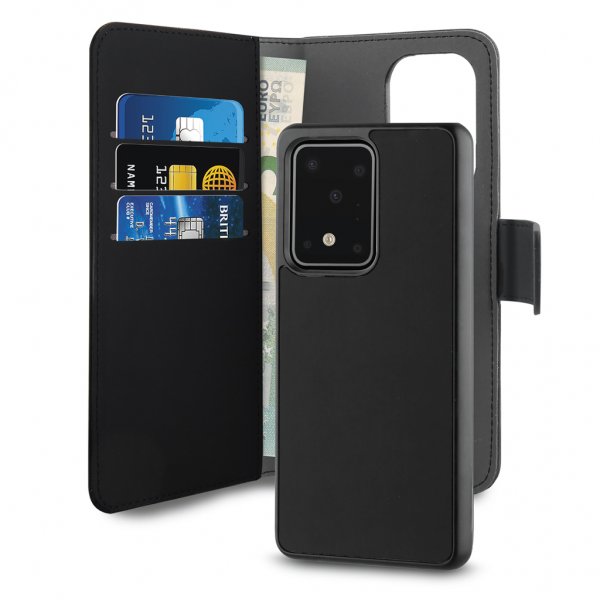 Puro Samsung Galaxy S20 Ultra Fodral Wallet Detachable 2 in 1 Svart