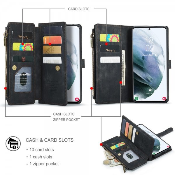 CaseMe Samsung Galaxy S21 FE Fodral C30 Series Svart