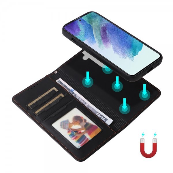 Betopnice Samsung Galaxy S21 FE Fodral med Löstagbart Skal 005 Svart