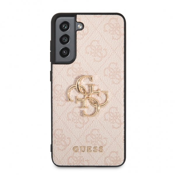 Guess Samsung Galaxy S21 FE Skal Metal Logo Rosa