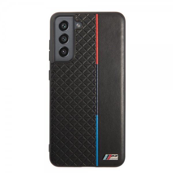 BMW Samsung Galaxy S21 FE Skal Triangle Pattern & Tricolor Stripe Svart