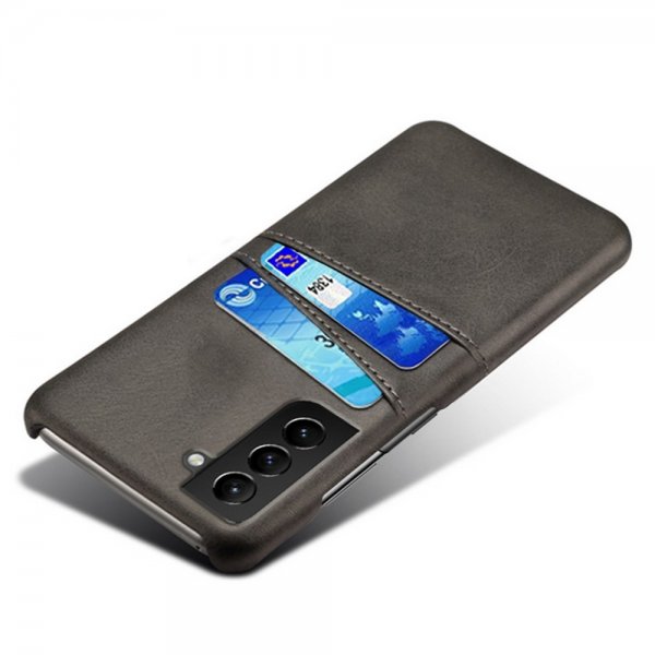 Samsung Galaxy S21 FE Skal med två Kortfack Svart