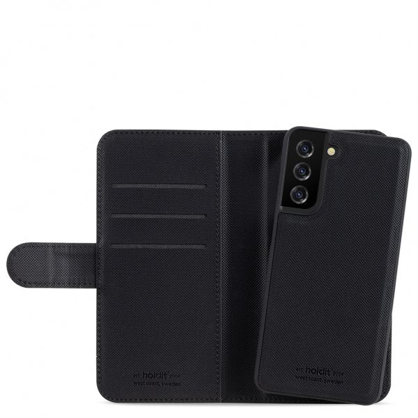 holdit Samsung Galaxy S21 FE Fodral Wallet Case Magnet Svart