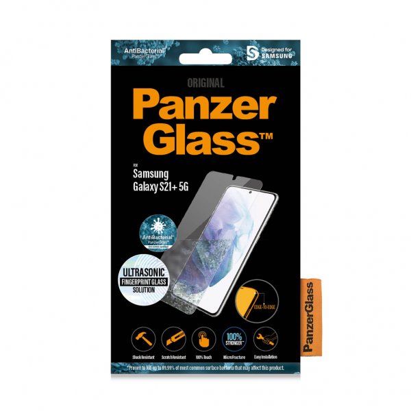 PanzerGlass Samsung Galaxy S21 Plus Skärmskydd CaseFriendly Ultrasonic Fingerprint Full Glue