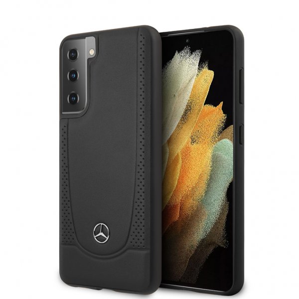 Mercedes Benz Samsung Galaxy S21 Skal Logo Perforerad Svart