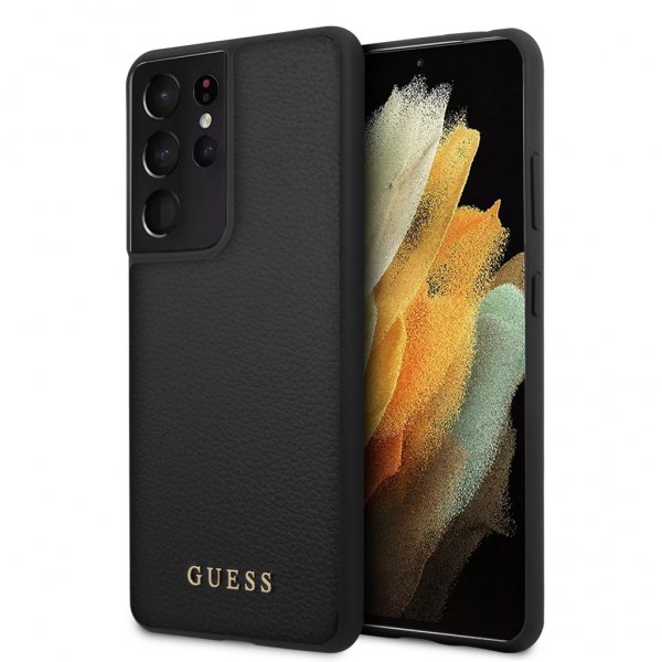 Guess Samsung Galaxy S21 Ultra Skal Lädertextur Svart