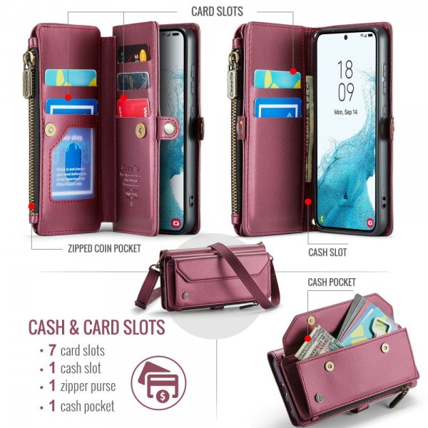 CaseMe Samsung Galaxy S22 Fodral C36 Series Röd