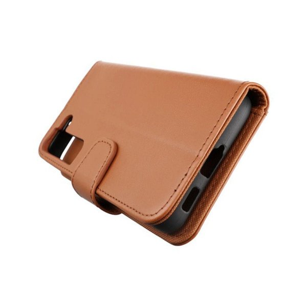 Rvelon Samsung Galaxy S22 Fodral Utfällbart Kortfack Brun