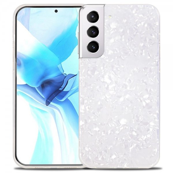 Ipaky Samsung Galaxy S22 Plus Skal Marmormönster Vit