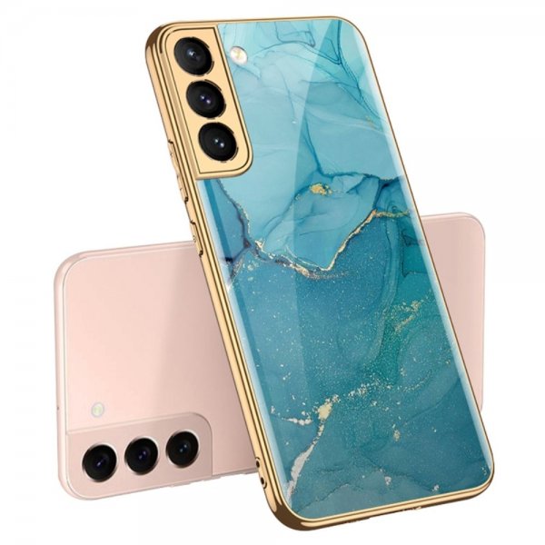 GKK Samsung Galaxy S22 Plus Skal Motiv Marmor Blå