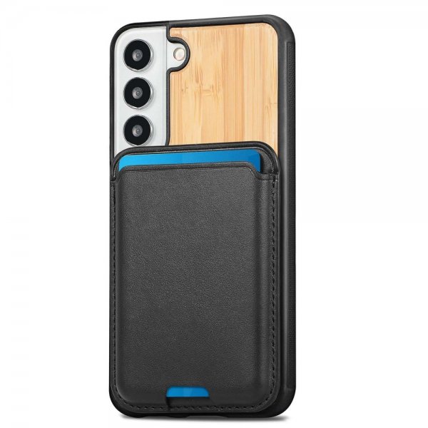 Samsung Galaxy S22 Plus Skal Trä Löstagbar Korthållare Bamboo