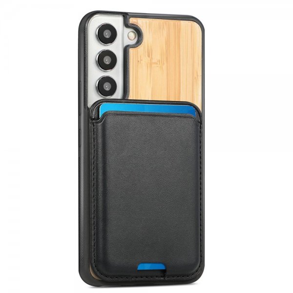 Samsung Galaxy S22 Plus Skal Trä Löstagbar Korthållare Bamboo