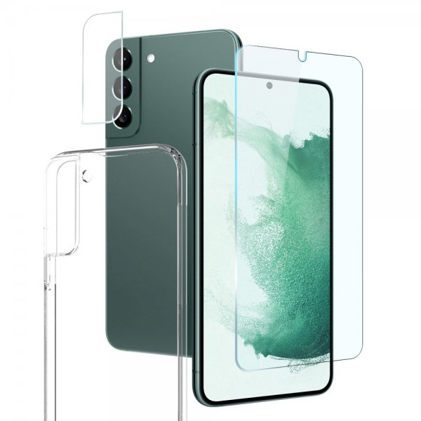 Northjo Samsung Galaxy S22 Skal med Skärmskydd och Kameraskydd 3-i-1