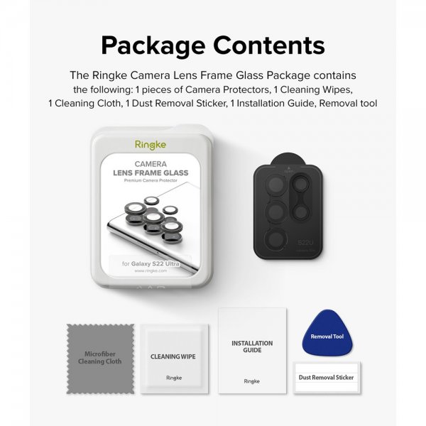 Ringke Samsung Galaxy S22 Ultra Kameraskydd Camera Lens Frame Svart
