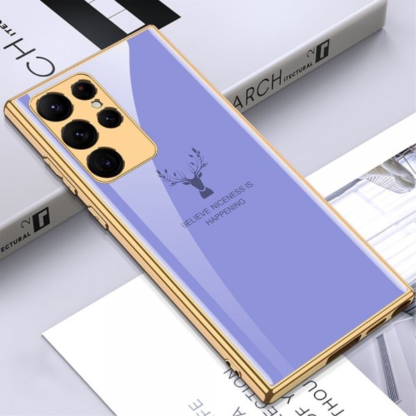 GKK Samsung Galaxy S22 Ultra Skal Hjortmotiv Lila