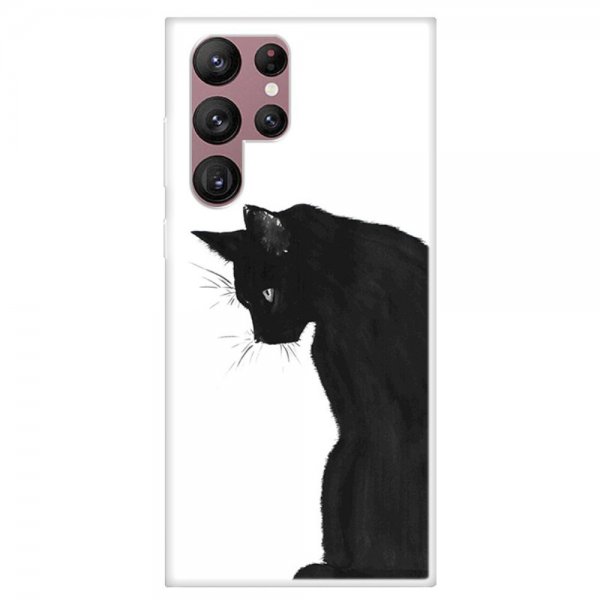Samsung Galaxy S22 Ultra Skal Motiv Svart Katt