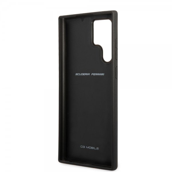 Ferrari Samsung Galaxy S22 Ultra Skal Real Carbon Metal Logo Svart
