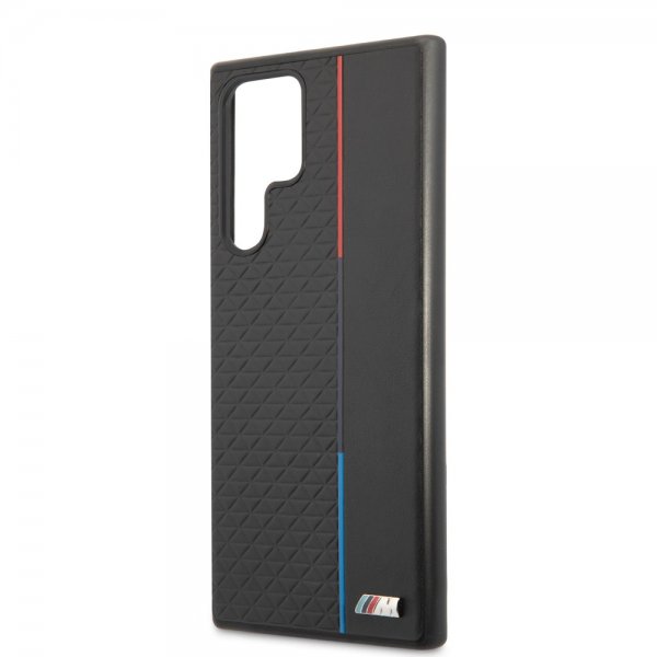 BMW Samsung Galaxy S22 Ultra Skal Triangle Pattern & Tricolor Stripe Svart