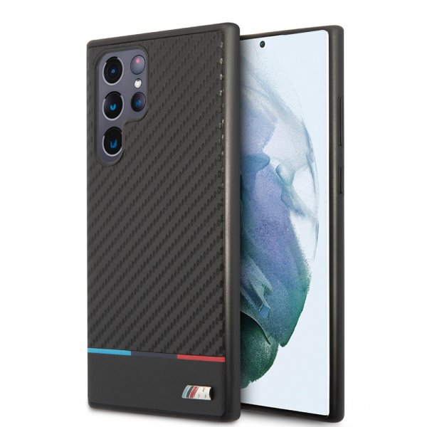 BMW Samsung Galaxy S22 Ultra Skal Tricolor Stripe Carbon Svart
