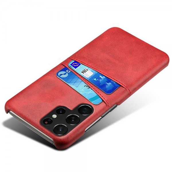 Samsung Galaxy S22 Ultra Skal Två Kortfack Röd