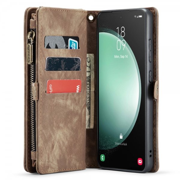 CaseMe Samsung Galaxy S23 FE Fodral 008 Series Löstagbart Skal Brun