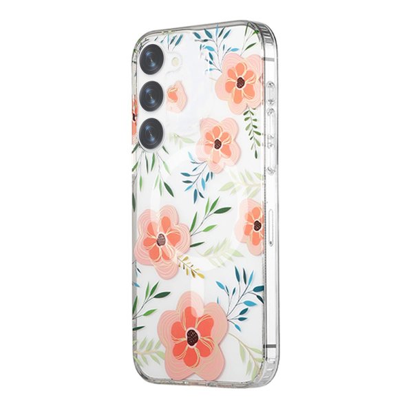 Samsung Galaxy S23 Skal Blommönster MagSafe Rosa