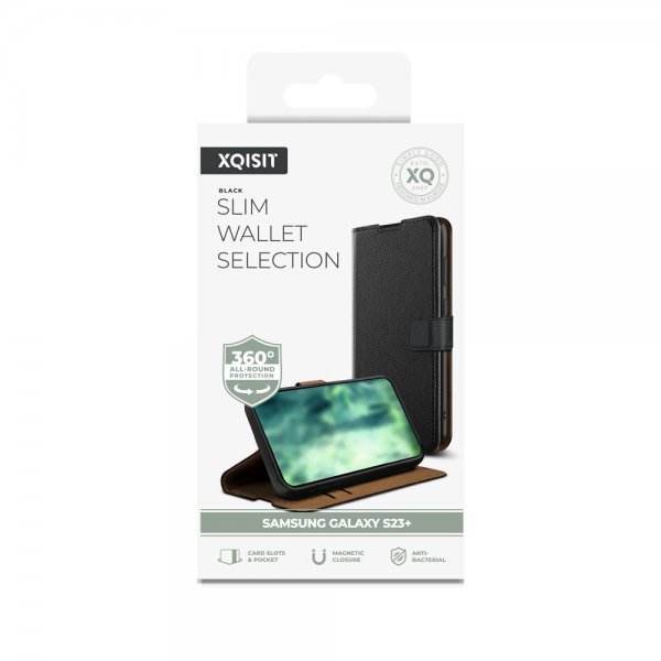 Xqisit Samsung Galaxy S23 Plus Fodral Slim Wallet Selection Svart