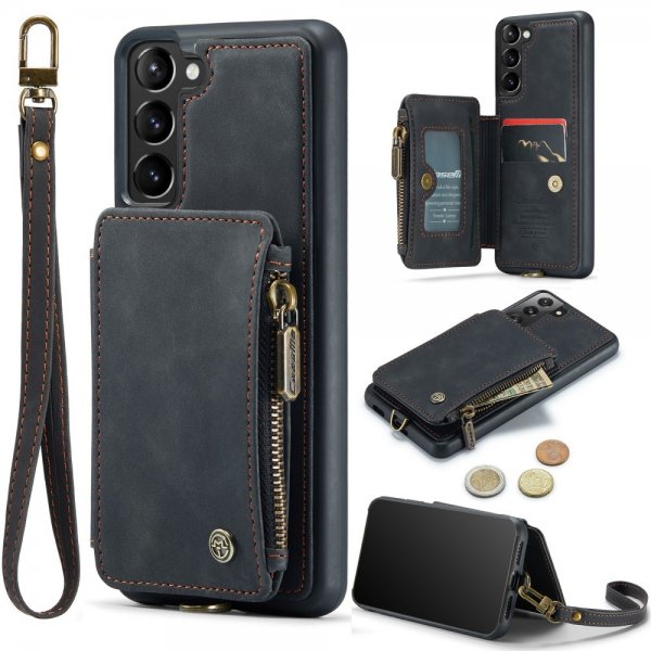 CaseMe Samsung Galaxy S23 Plus Skal C20 Kortfack Dragkedja Svart