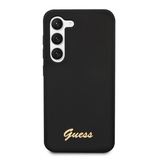 Guess Samsung Galaxy S23 Plus Skal Liquid Silicone Metal Logo Svart